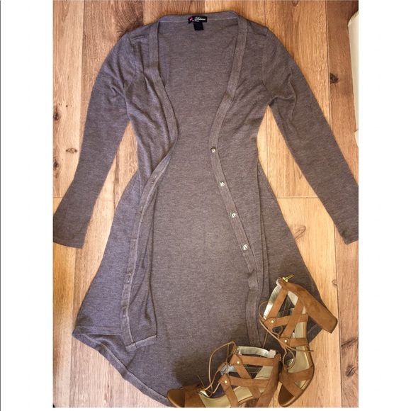 Delirious Sweaters - 3 for $15 long brown button down cardigan